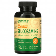 Deva, Веганский глюкозамин с МСМ и КМО, 90 таблеток