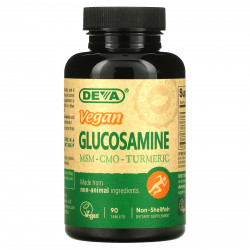 Deva, Веганский глюкозамин с МСМ и КМО, 90 таблеток