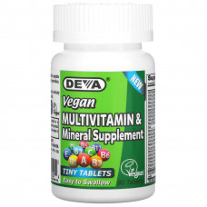 Deva, мультивитаминная и минеральная добавка в мини-таблетках, для веганов, 90 таблеток