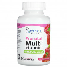Doctor's Finest, Мультивитамины для беременных с фолиевой кислотой, ягоды, 90 жевательных таблеток