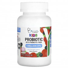 Doctor's Finest, Детский пробиотик с пребиотической клетчаткой, ягоды, 5 млрд КОЕ, 120 жевательных таблеток