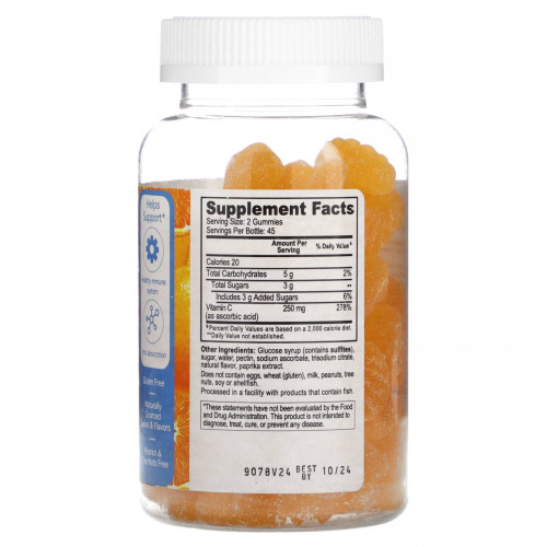 Doctor's Finest, Витамин C, апельсин, 250 мг, 90 жевательных таблеток