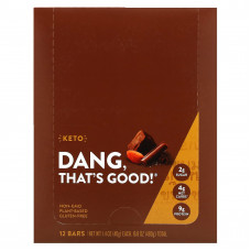 Dang Foods, Keto Bar, невероятно насыщенный шоколад с морской солью, 12 батончиков по 40 г (1,4 унции)
