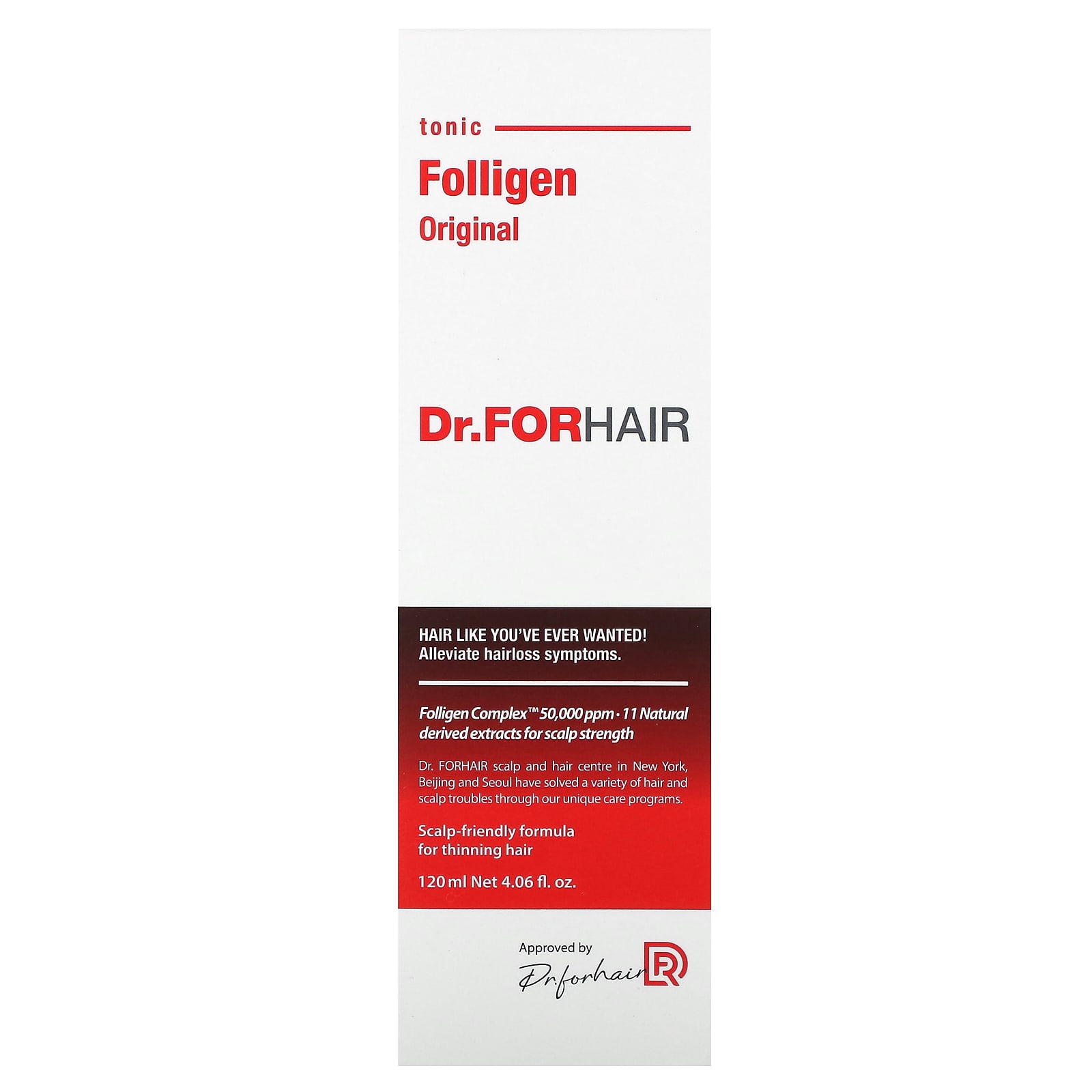 Dr.ForHair, Folligen Tonic Original, тоник, оригинальная формула, 120 мл (4,06 жидк. унции)