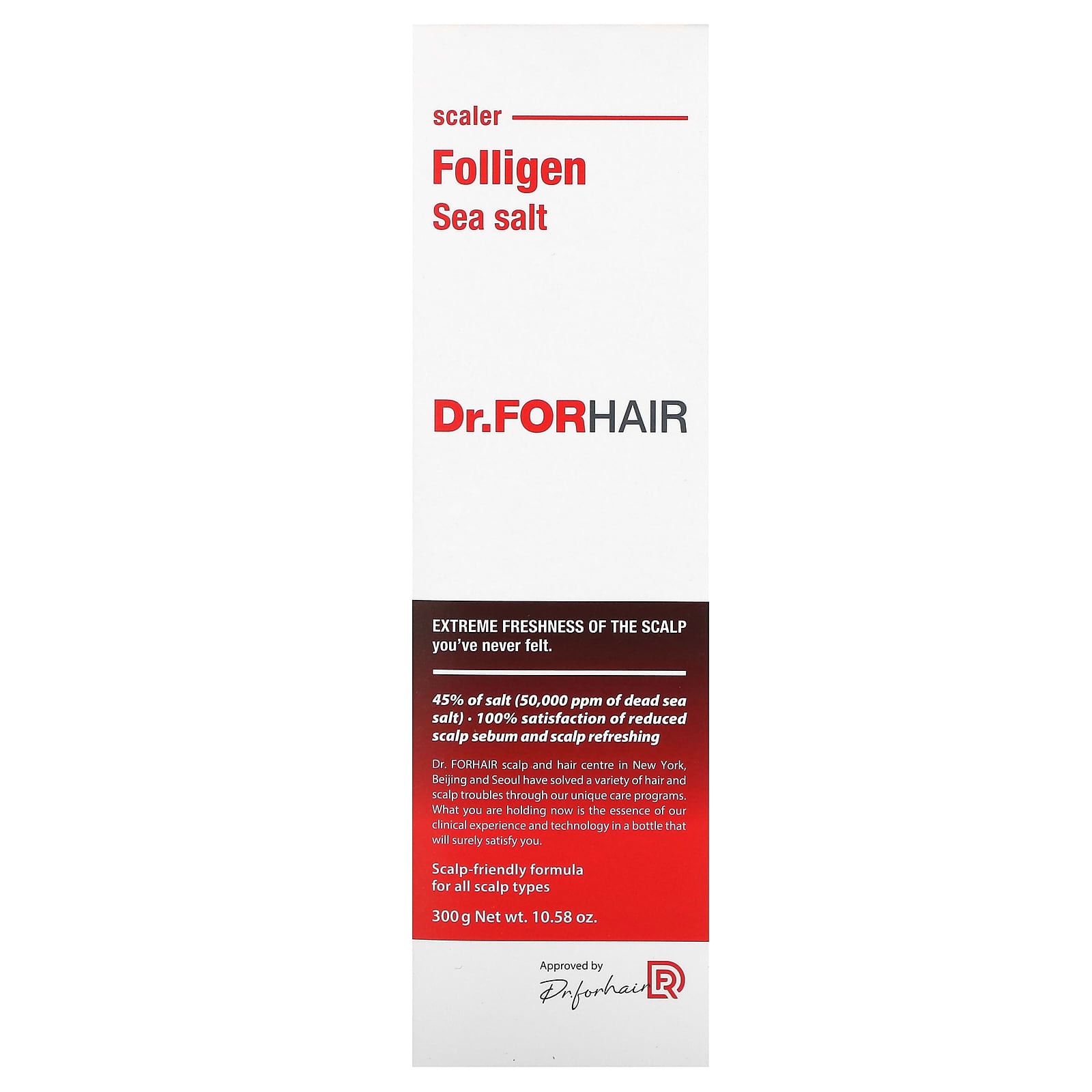 Dr.ForHair, Folligen, Средство для удаления соли с морской солью, 10,58 унций (300 г)