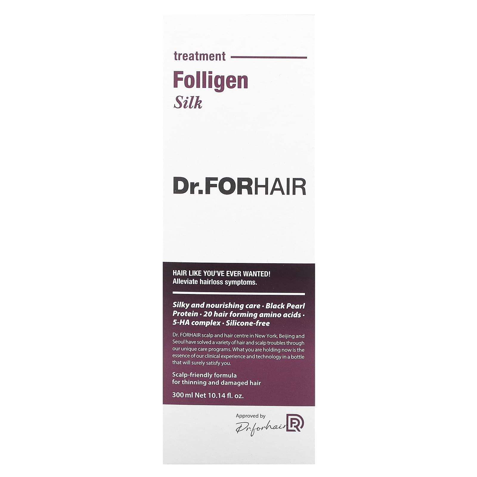 Dr.ForHair, Folligen Treatment, Silk, 300 мл (10,14 жидк. Унции)