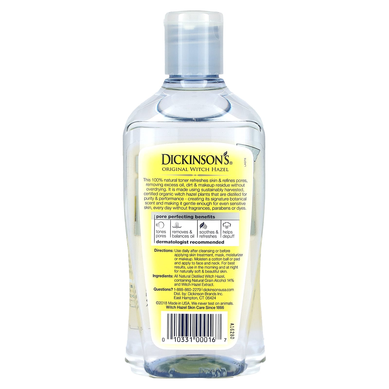 Dickinson Brands, Оригинальный тоник Witch Hazel для очищения пор, 473 мл (16 жидких унций)