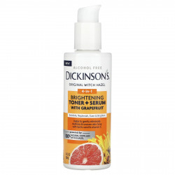 Dickinson Brands, Original Witch Hazel, осветляющий тоник 4-в-1 и сыворотка с грейпфрутом, без спирта, 118 мл (4 жидк. Унции)