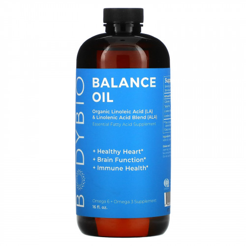 BodyBio, Balance Oil, смесь органической линолевой кислоты и линоленовой кислоты, 16 жидких унций (473 мл)