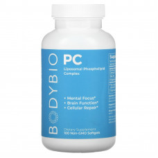 BodyBio, фосфатидилхолин, липосомальный фосфолипидный комплекс, 100 капсул без ГМО
