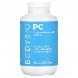 BodyBio, ПК, липосомальный фосфолипидный комплекс, 300 мягких таблеток без ГМО