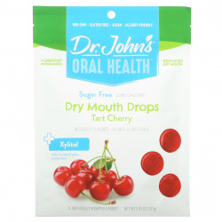 Dr. John's Healthy Sweets, Oral Health, капли для сухости во рту, с ксилитом, вишня, без сахара, 24 конфеты в индивидуальной упаковке, 109 г (3,85 унции)