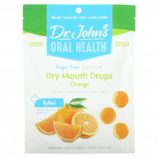 Dr. John's Healthy Sweets, Здоровье полости рта, капли от сухости во рту, + ксилитол, апельсин, без сахара, 24 конфеты в индивидуальной упаковке. 109 г (3,85 унции)