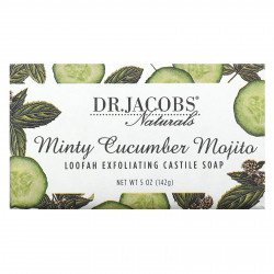 Dr. Jacobs Naturals, Отшелушивающее кастильское мыло с люфой, мохито с мятой и огурцом, 142 г (5 унций)