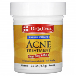 De La Cruz, мазь для лечения акне с 10% серой, максимальная эффективность, 73,7 г (2,6 унции)