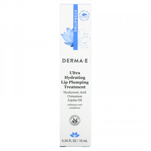 DERMA E, Ультраувлажнение для увеличения объема губ, 10 мл (0,34 жидк. Унции)