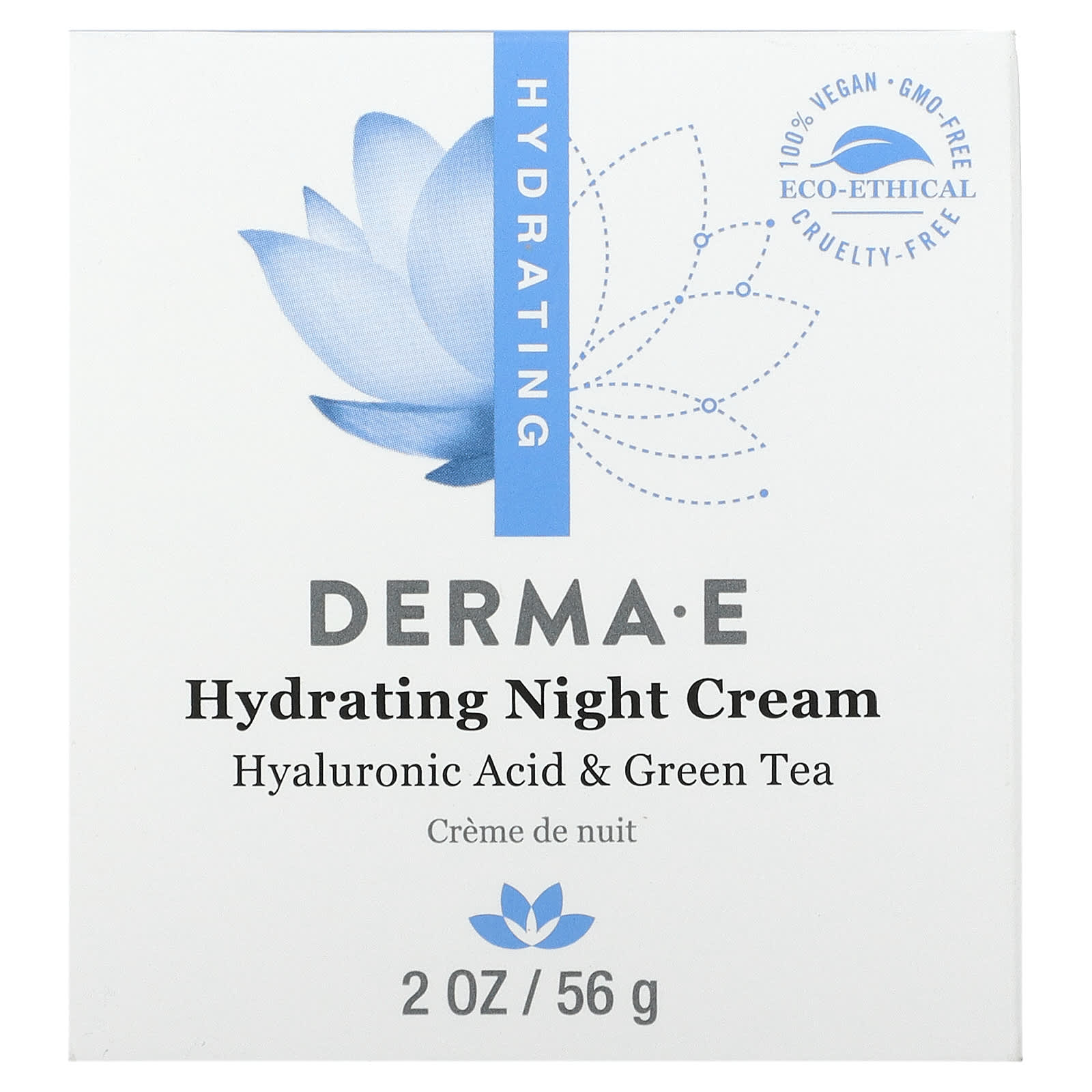 DERMA E, Увлажняющий ночной крем, 2 унции (56 г)