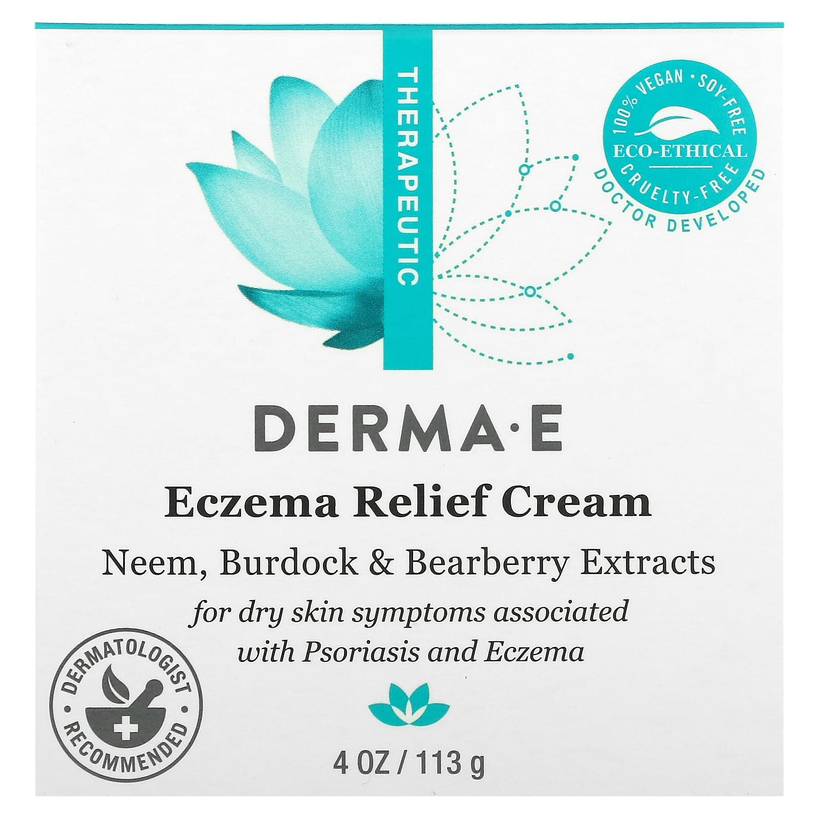 DERMA E, крем от экземы,113 г (4 унции)