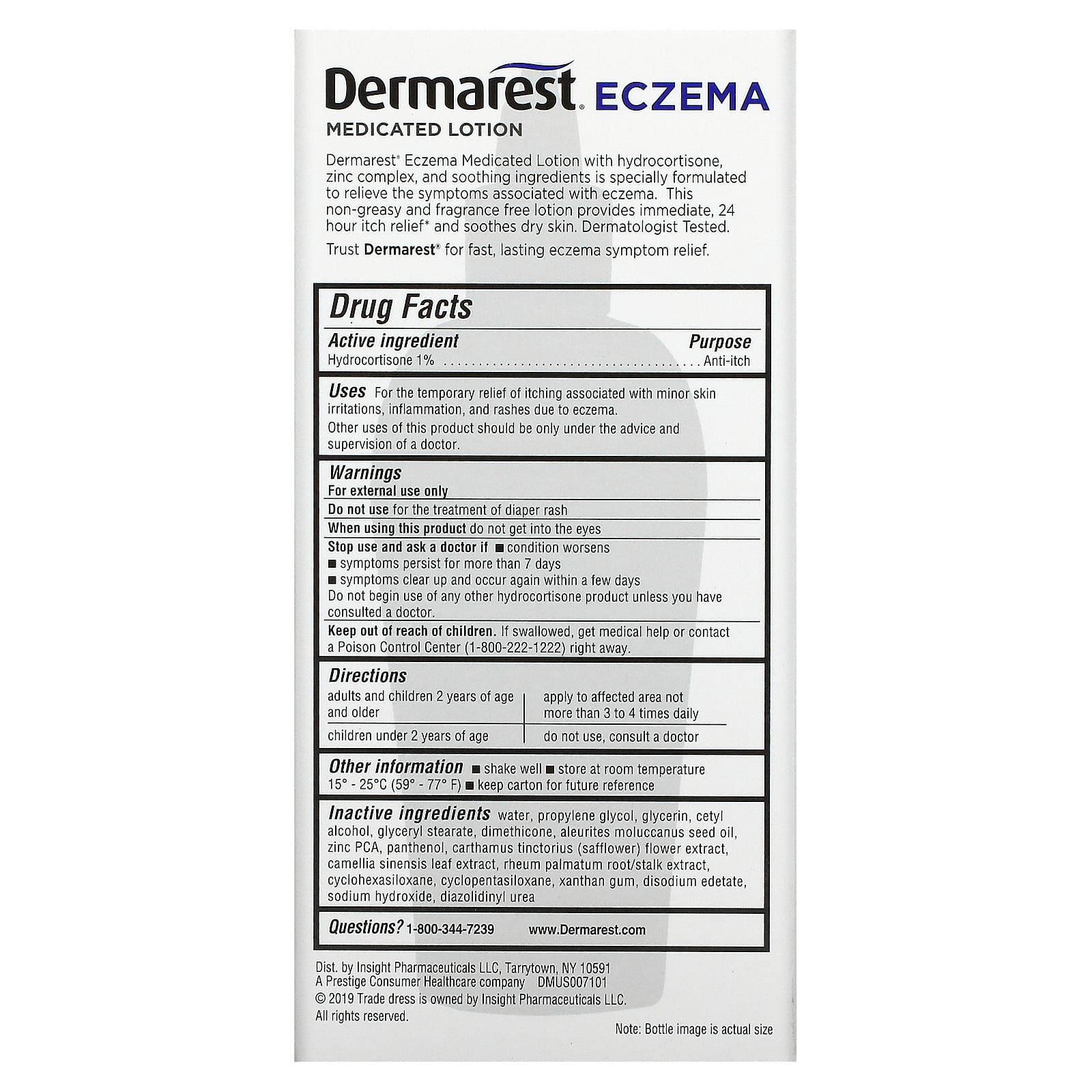 Dermarest, Eczema, лечебный лосьон, без отдушек, 118 мл (4 жидк. Унции)