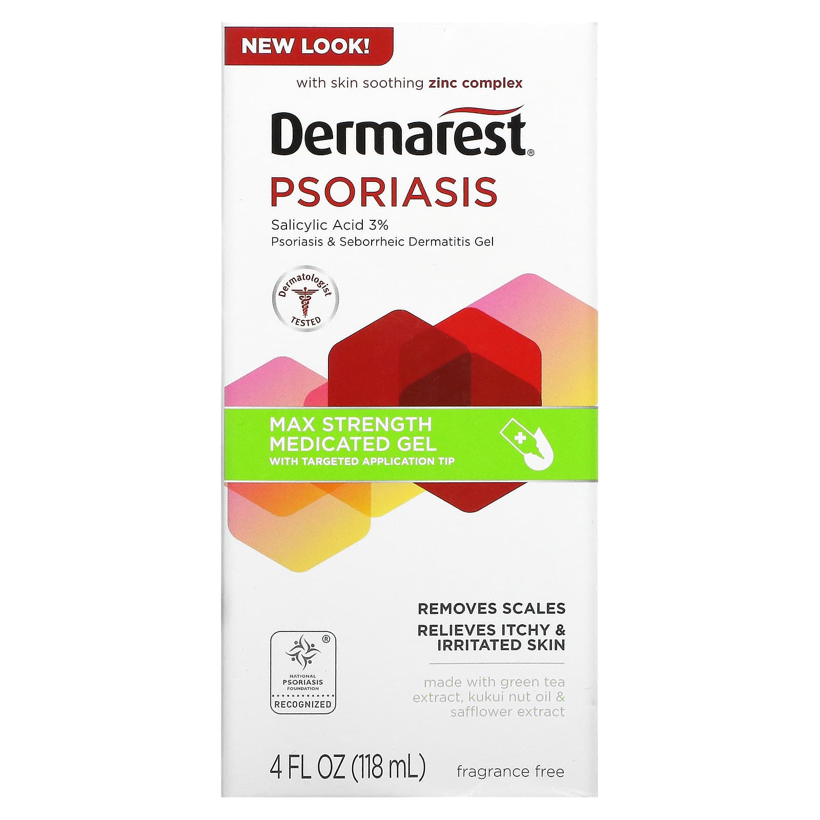 Dermarest, Псориаз, лечебный гель максимальной силы действия, без отдушек, 118 мл (4 жидк. Унции)