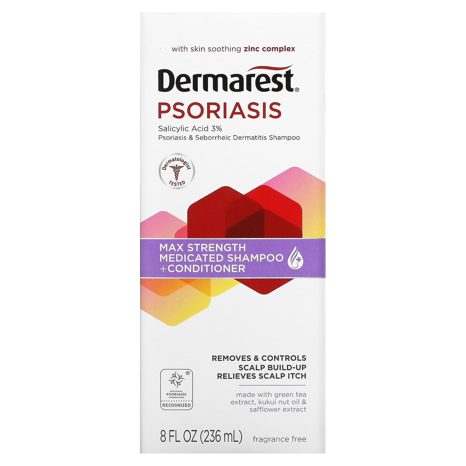 Dermarest, Псориаз, лечебный шампунь + кондиционер, максимальная эффективность, без отдушек, 236 мл (8 жидк. Унций)