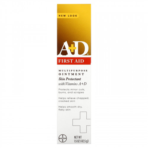 A+D, Многоцелевая мазь для первой помощи, средство для защиты кожи с витаминами A и D, 42,5 г (1,5 унции)