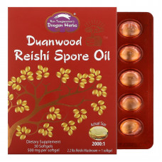 Dragon Herbs ( Ron Teeguarden ), Duanwood масло из спор грибов рейши, 500 мг, 30 капсул