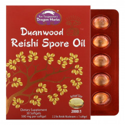 Dragon Herbs ( Ron Teeguarden ), Duanwood масло из спор грибов рейши, 500 мг, 30 капсул