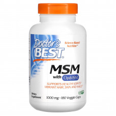 Doctor's Best, МСМ с OptiMSM, 1000 мг, 180 растительных капсул