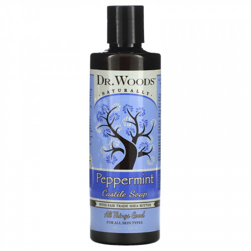 Dr. Woods, Мятное кастильское мыло с маслом ши, произведенным с соблюдением принципов справедливой торговли, 8 жидких унций (236 мл)