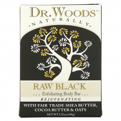 Dr. Woods, Сырое черное мыло для тела, 149 г (5,25 унции)