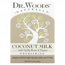 Dr. Woods, Брусковое мыло, кокосовое молоко, 149 г (5,25 унции)