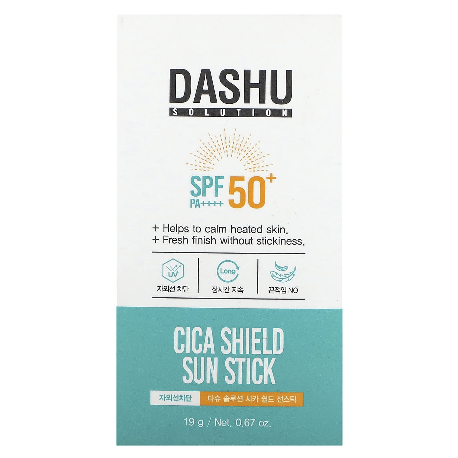 Dashu, Cica Shield, солнцезащитный стик, SPF 50+, 19 г (0,67 унции)