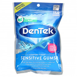 DenTek, Comfort Clean Floss, зубная нить для чувствительных десен, жидкость для полоскания рта, 150 зубной нити