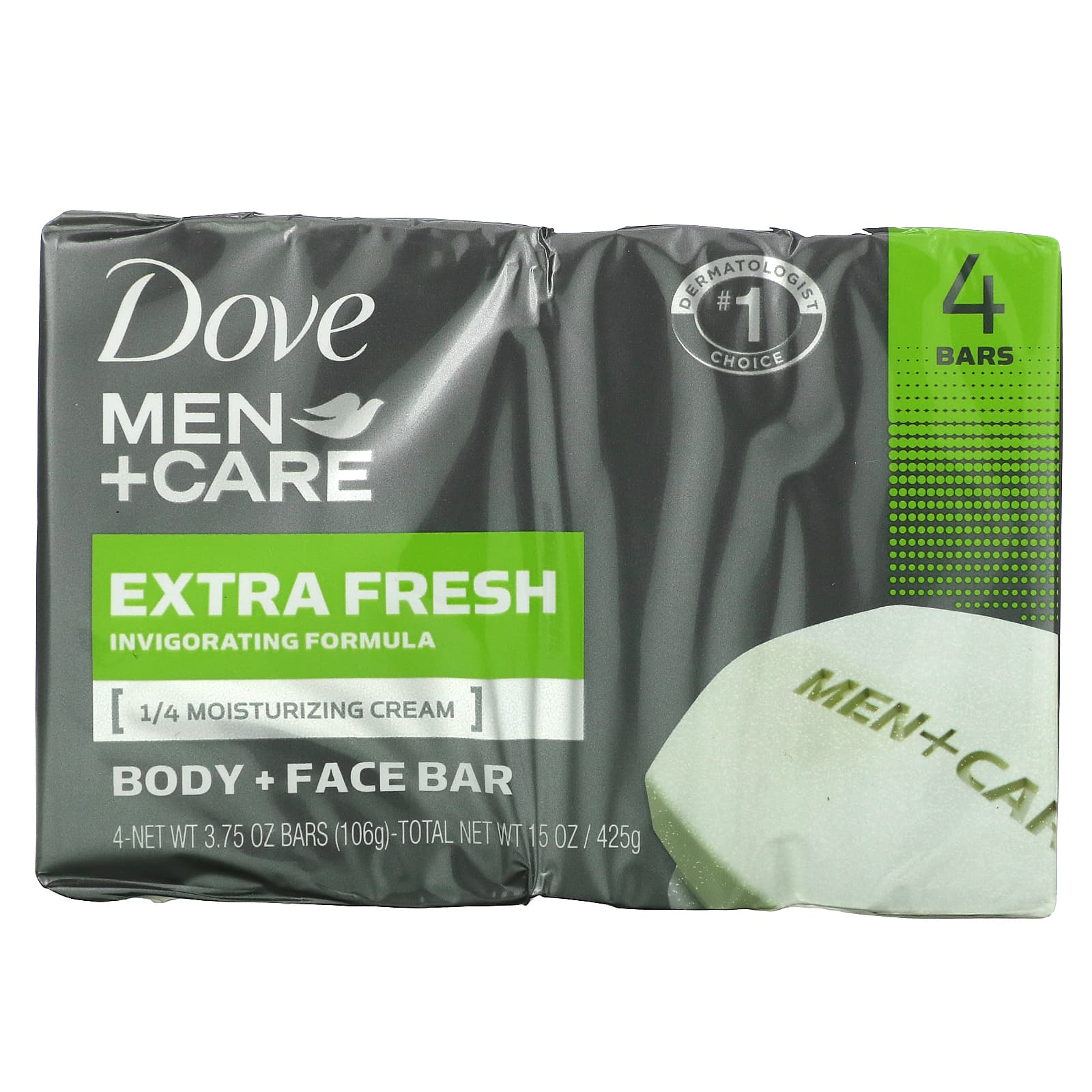 Dove, Men+Care, мыло для лица и тела «Экстрасвежесть», 4 шт. по 113 г (4 унции)