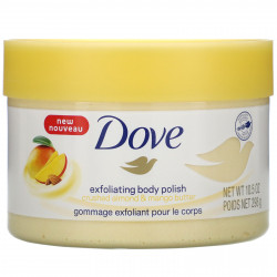 Dove, отшелушивающий скраб для тела, измельченный миндаль и масло манго, 298 г (10,5 унции)