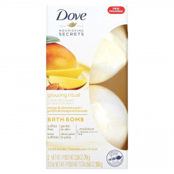 Dove, Nourishing Secrets, бомбы для ванн, манго и миндаль, 2 бомбы для ванн, 2,8 унции (79 г) каждая