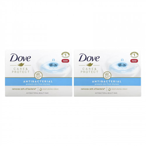 Dove, Care & Protect, антибактериальное косметическое мыло, 2 шт. по 106 г (3,75 унции)