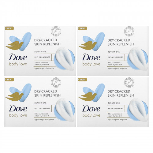 Dove, Body Love, косметическое мыло, восстановление для сухой потрескавшейся кожи, 2 шт., По 106 г (3,75 унции)