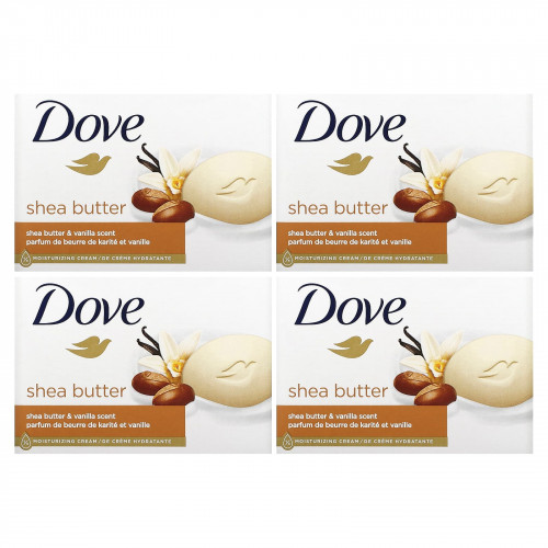 Dove, Beauty Bar Soap, масло ши и ваниль, 2 шт., По 106 г (3,75 унции)