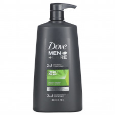 Dove, Men + Care, шампунь и кондиционер 2 в 1, Fresh & Clean, 750 мл (25,4 жидк. Унции)