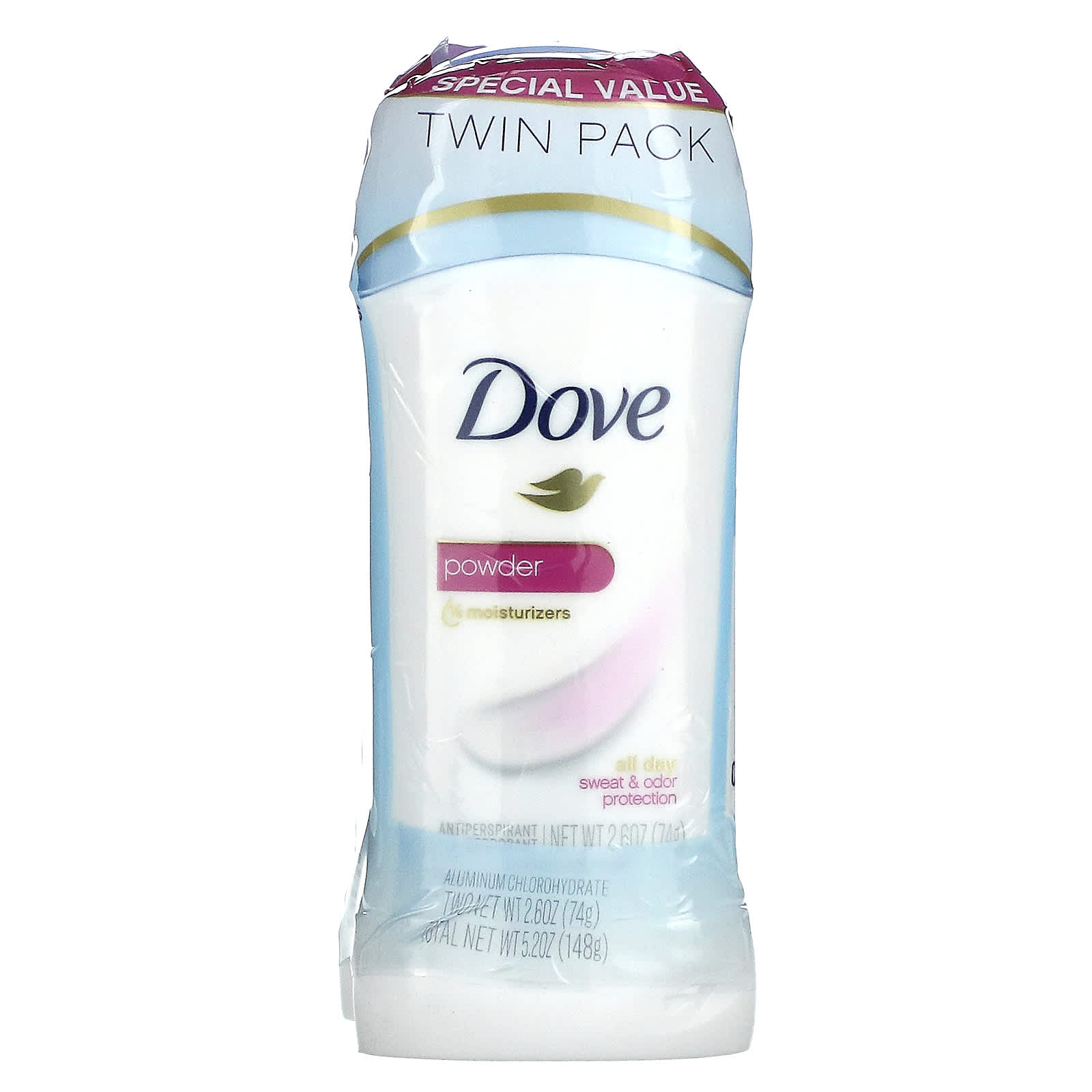 Dove, Invisible Solid Deodorant, порошок, 2 шт. В упаковке, 74 г (2,6 унции)