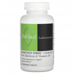 DaVinci Laboratories of Vermont, Immuno-DMG, жевательные таблетки с бузиной и витамином D3, 120 жевательных таблеток