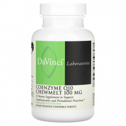 DaVinci Laboratories of Vermont, Жевательный порошок коэнзим Q10, 100 мг, 60 легко растворяющихся жевательных таблеток