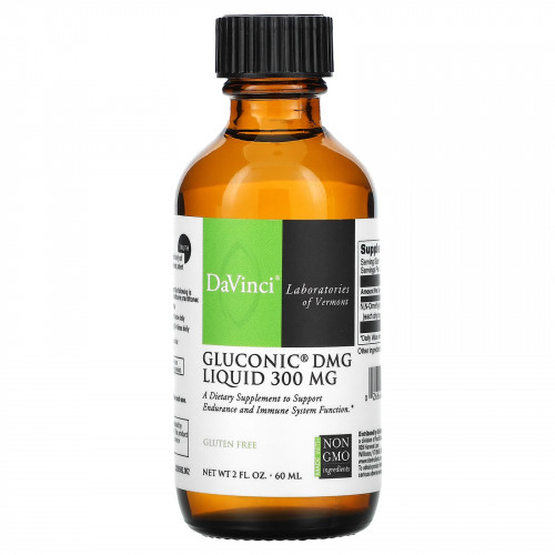 DaVinci Laboratories of Vermont, Глюконик DMG, жидкий, 300 мг, 60 мл (2 жидк. Унции)