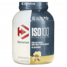 Dymatize, ISO100, гидролизованный 100% изолят сывороточного протеина, вкус ванили, 1,4 кг (3 фунта)