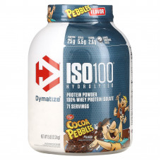 Dymatize, ISO100, гидролизованный 100% изолят сывороточного протеина, шоколадный вкус, 2,3 кг (5 фунтов)