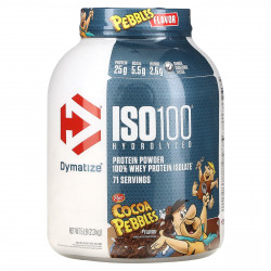 Dymatize, ISO100, гидролизованный 100% изолят сывороточного протеина, шоколадный вкус, 2,3 кг (5 фунтов)