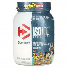 Dymatize, ISO100, гидролизованный 100% изолят сывороточного протеина, фруктовый вкус, 610 г (1,34 фунта)