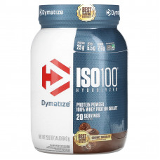 Dymatize, ISO100, гидролизованный, 100% изолят сывороточного протеина, шоколад для гурманов, 640 г (1,4 фунта)